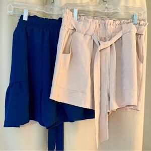 2 for $25 Women's Navy and Cream Shorts Set